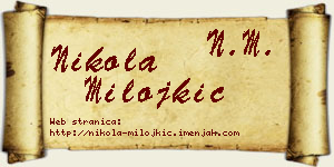 Nikola Milojkić vizit kartica
